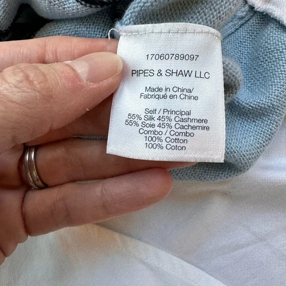 Veronica Beard Knot Mariner Silk Cashmere Sweater in Blue SZ Small - Picture 8 of 8